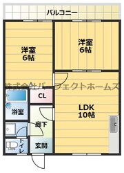 シャンローズ東香里の物件間取画像